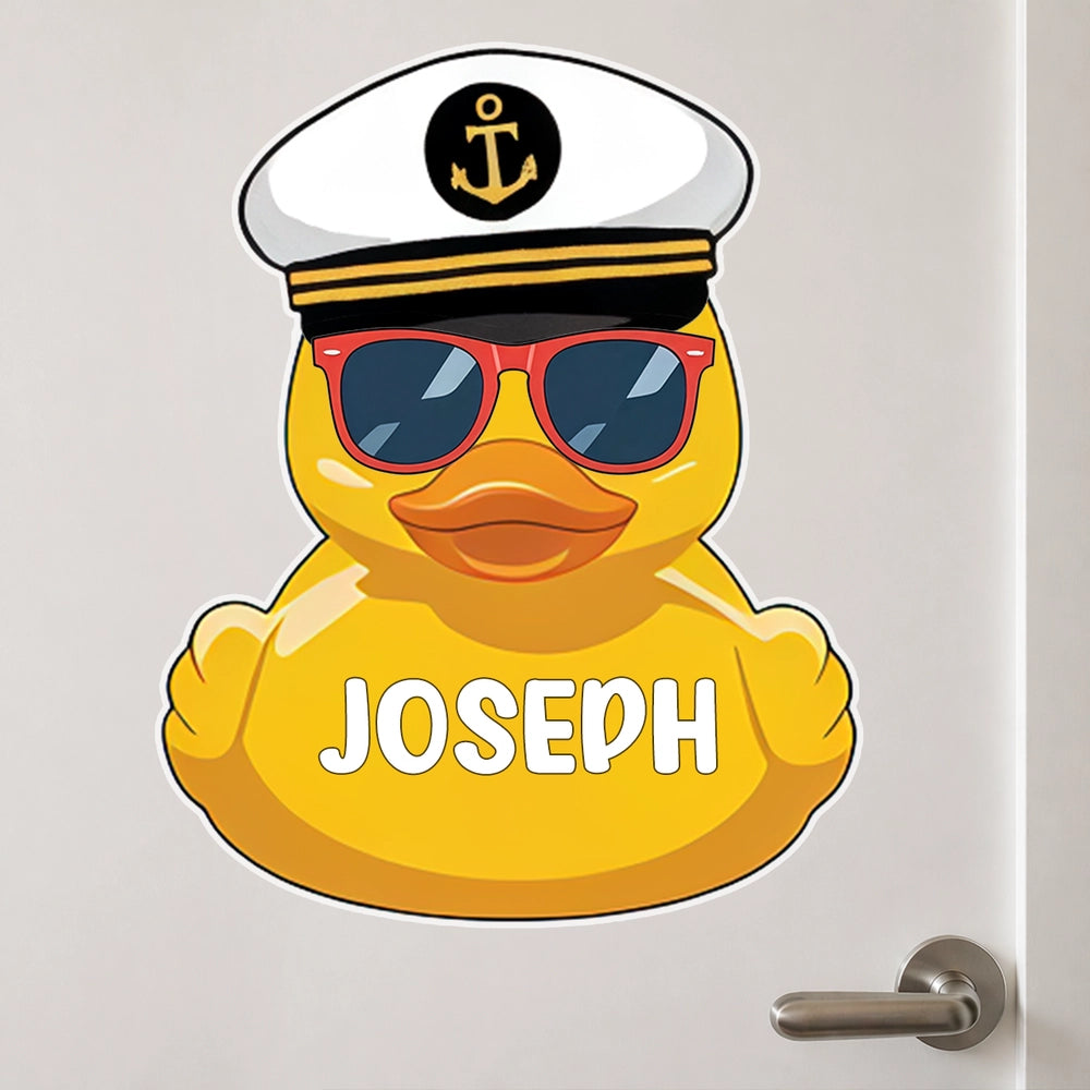 Personalized Acrylic Magnet Captain Duck Cruise Door or Fridge Decor Cute Nautical Gift for Couple Family Friends