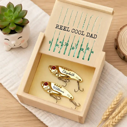 Custom Stainless Steel Fishing Lure with Fishing Rod Art, Creative Gift for Dad Who Loves Fishing