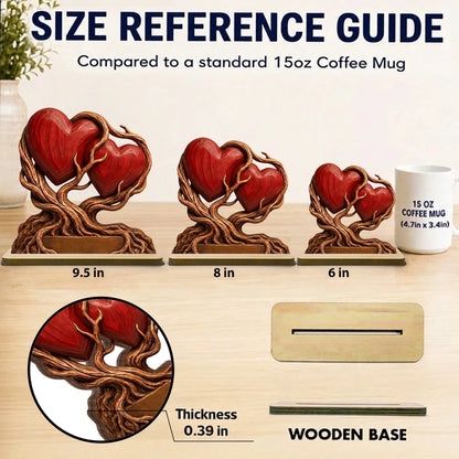 Personalized 2-Layer Wooden Plaque With Heart Tree, Our Roots Run Deep, Unique Gift For Couple