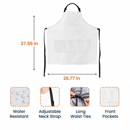 Custom Name Birth Flower Kitchen Apron, Adjustable 4-Pocket Cooking Gift for Women, Moms and Bakers