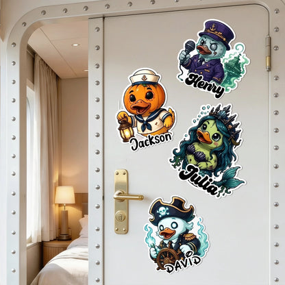 Cartoon Sailor, Pirate & Mermaid Duck Acrylic Magnet for Spooky Cruise, Creative Family Gift