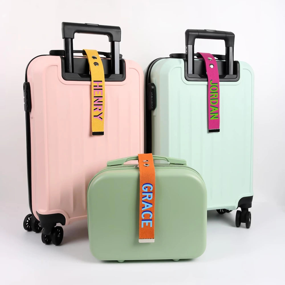 Personalized Name Luggage Handle Strap, Custom Color Suitcase Identifier, Unique Travel Gift for Travelers