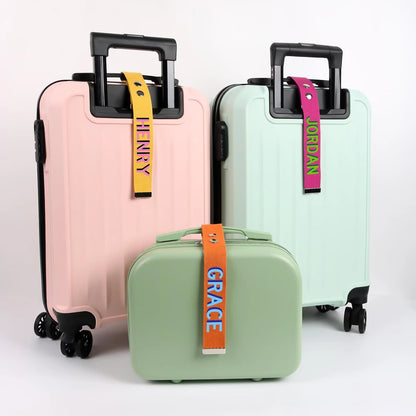 Personalized Name Luggage Handle Strap, Custom Color Suitcase Identifier, Unique Travel Gift for Travelers