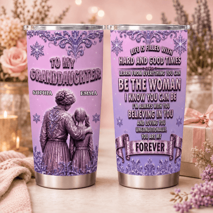 Personalized Grandchildren Tumbler, Custom Names & Multiple Grandkids, Meaningful Gift from Grandma for Granddaughter or Grandson