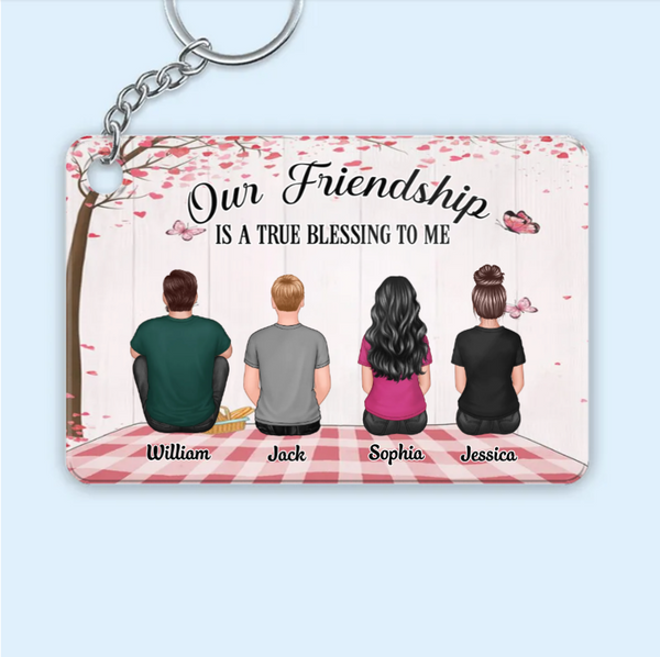 Friendship Back View Design - Personalized Keychain, Poster, Car Hanger, Wallet Card, Pillow, and Sticker, Unique Gift