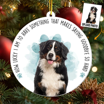 Personalized Acrylic Ornament, Custom Dog Photo Memorial with Goodbye Quote, Unique Sympathy Gift for Pet Owner