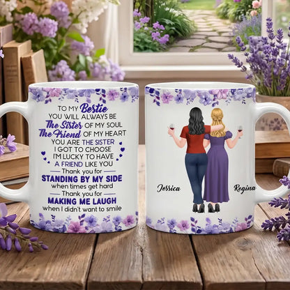 Custom Mug For Soul Sister, Two Friends Arm In Arm Design, Creative Gift For Coffee & Tea Moments