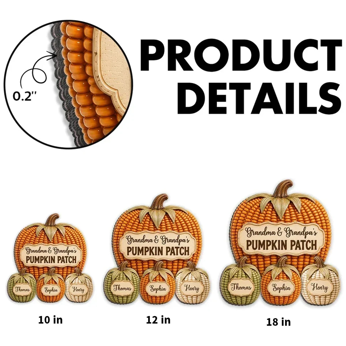 Personalized Wooden Sign, Grandma & Grandpa's Pumpkin Patch Fall Decor, Unique Gift for Grandparents