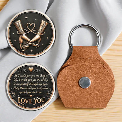 Personalized Pocket Hug with Linked Hands & Heart, Unique Gift for Partner, Everyday Keepsake
