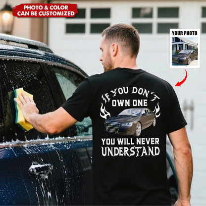 Car Owner Quote Classic Tee with Custom Photo & Color, Creative Gift for Him, Walking Street Casual Look