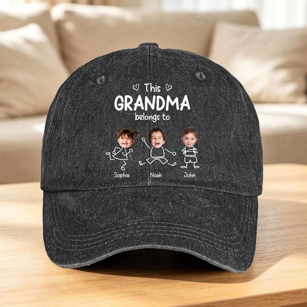 Personalized Cap With This Grandma Belongs To Photo Doodles, Creative Gift For Grandma