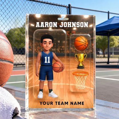 Basketball Player Acrylic Block Plaque, Personalized Team Keepsake, Creative Gift for Son or Grandson