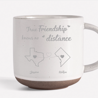 Personalized Friendship Ornament or Cup or Poster or Keychain or Plaque - True Friendship Knows No Distance-Distance Friends