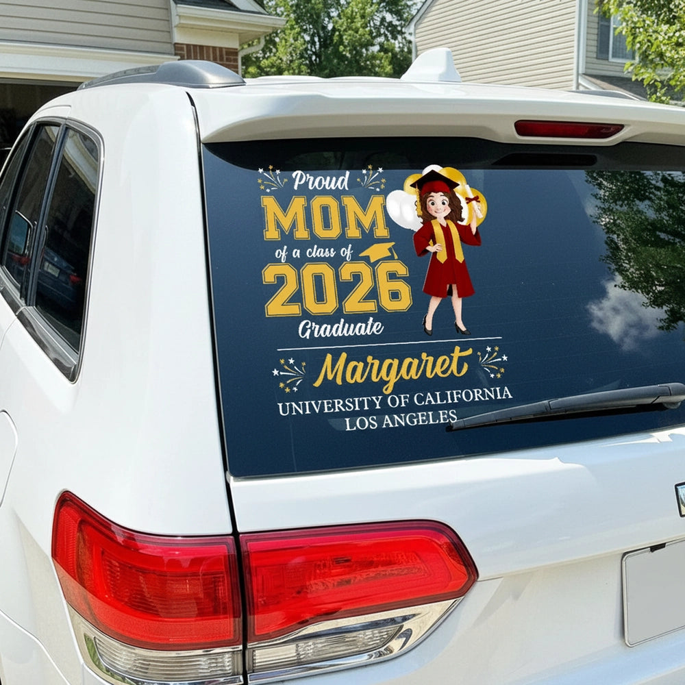 Personalized Graduation Sticker Decal - Bold Gold Black Senior Car Dec ...