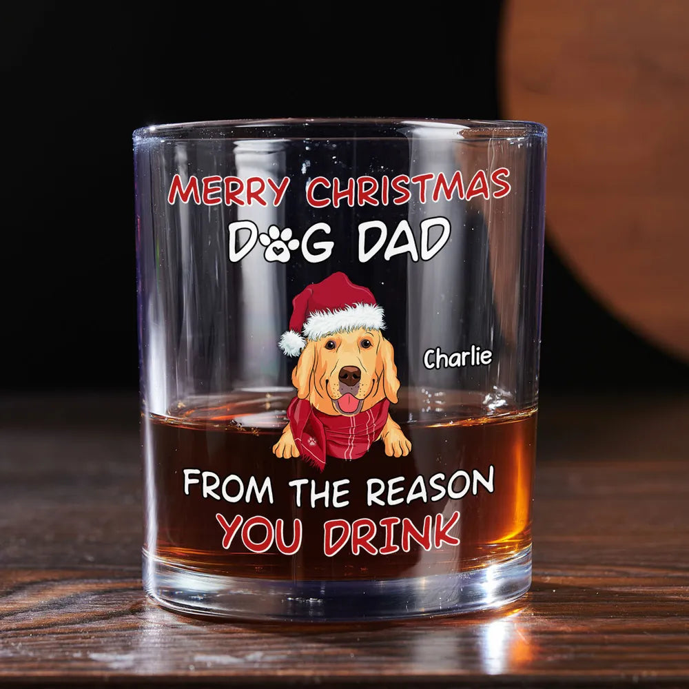 Personalized Dog Dad Whiskey Glasses, Funny Christmas Gift from the Dogs