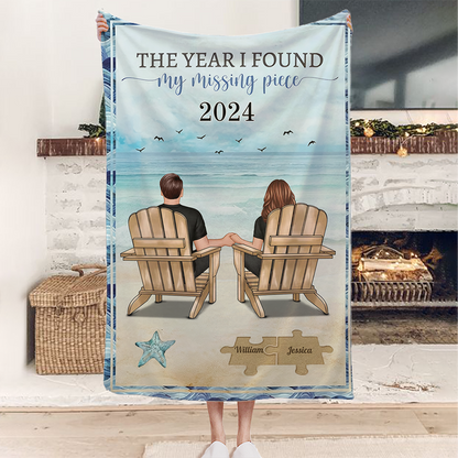 The Year I Found My Missing Piece Couple Gift - Personalized Blanket or Poster or Keychain or Plaque