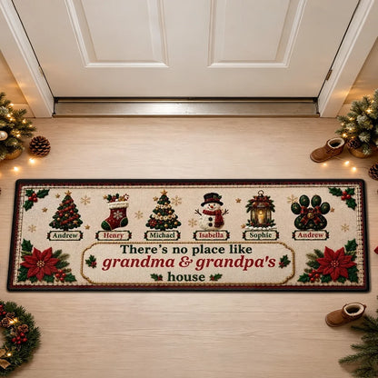 Personalized Standard Doormat, There's No Place Like Grandma & Grandpa's House, Creative Gift for Grandparents