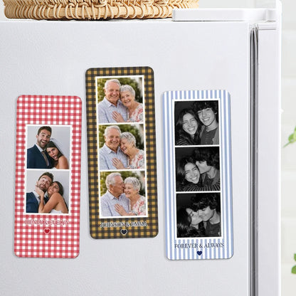 Personalized Acrylic Magnet with Affectionate Couple Photo Booth Strip, Unique Gift for Partner