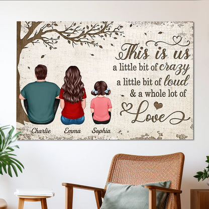 Personalized Family Poster Back View This Is Us Quote Wall Art Unique Gift for Mom or Parents