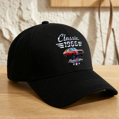 Classic Car Baseball Cap, Personalized Nostalgic Keepsake, Creative Gift for Husband or Car Enthusiast