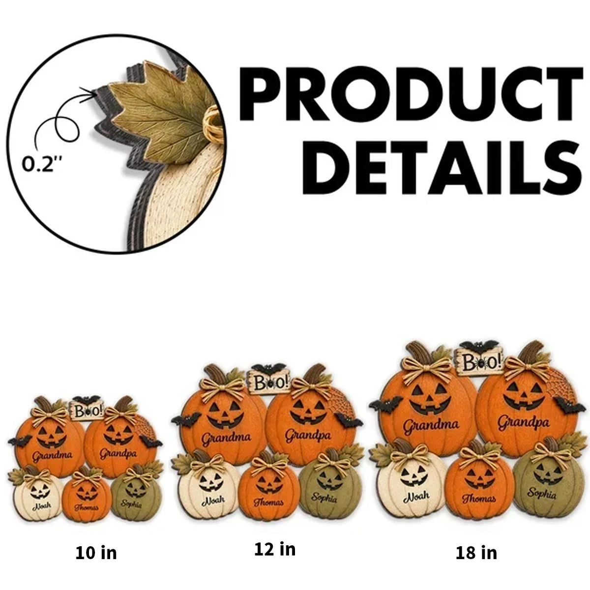 Personalized Wooden Sign with Grandma and Grandpa Pumpkins, Rustic Halloween Door Decor, Unique Gift for Grandparents