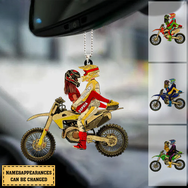 Custom Dirt Bike Couple Ornament - Unique Gift for Motorcycle Lovers