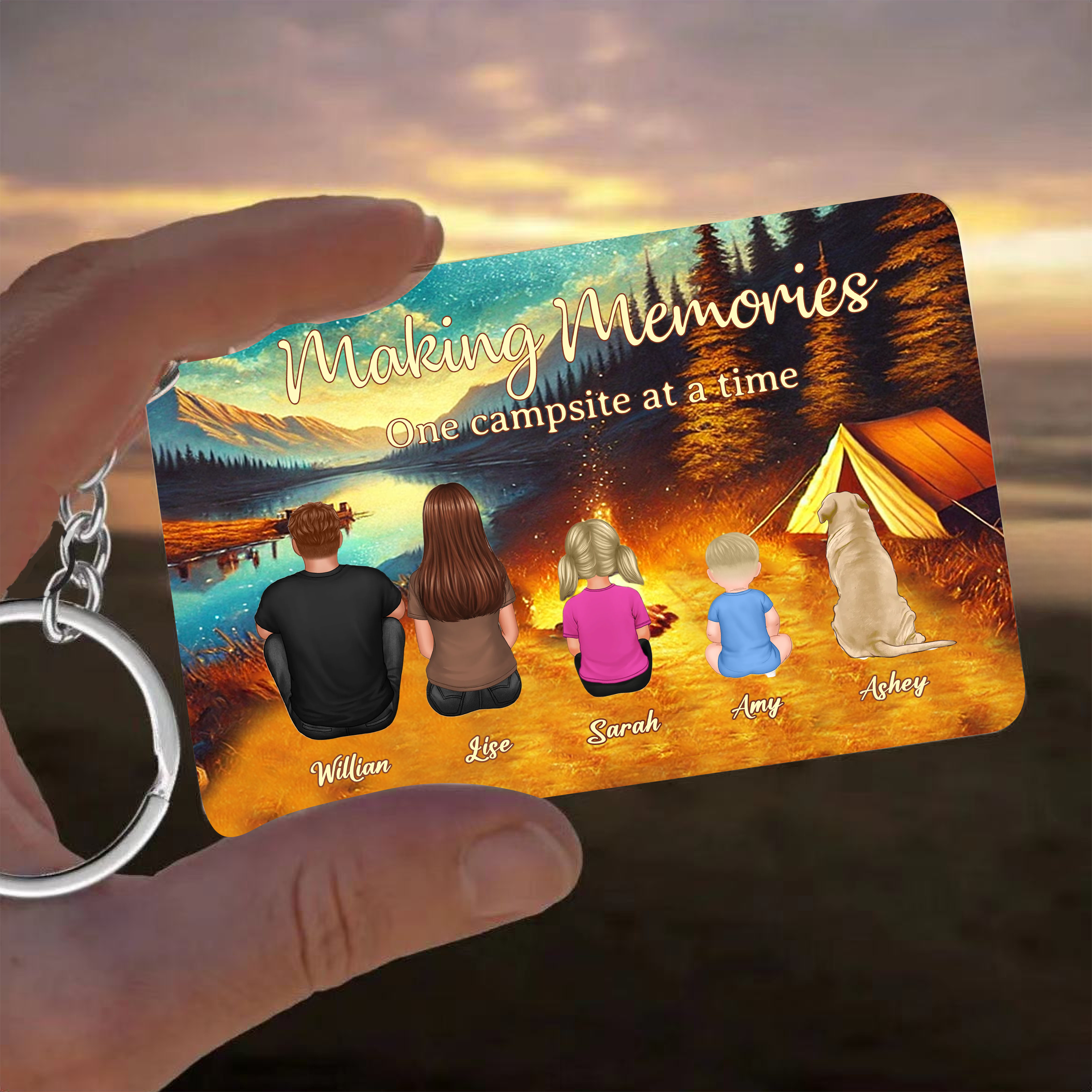 Making Memories Around the Campfire - Personalized Keychain, Poster or ...