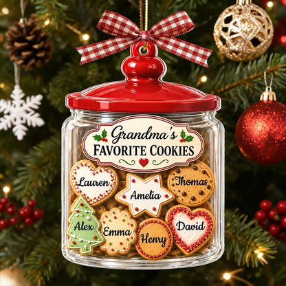 Personalized Acrylic Ornament, Grandma's Cookie Jar on a Christmas Tree, Unique Gift for Grandma