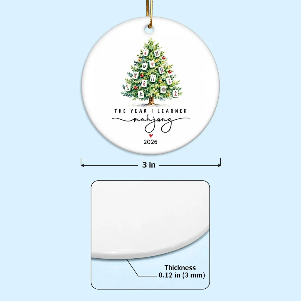 Personalized Ceramic Ornament, The Year I Learned Mahjong Keepsake, Creative Gift for Mahjong Friends