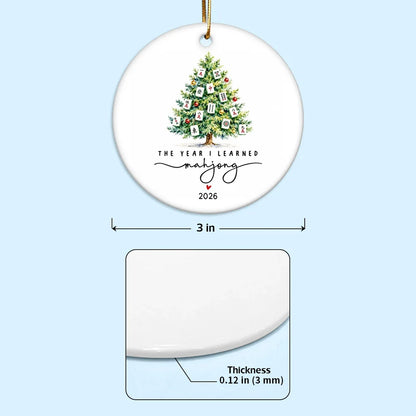 Personalized Ceramic Ornament, The Year I Learned Mahjong Keepsake, Creative Gift for Mahjong Friends