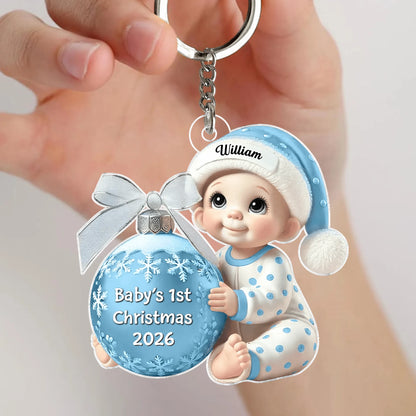 Personalized Baby’s First Christmas Ornament, custom name and year, a special gift for newborns and parents, perfect for celebrating baby’s first holiday