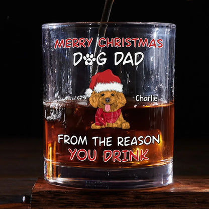 Personalized Dog Dad Whiskey Glasses, Funny Christmas Gift from the Dogs