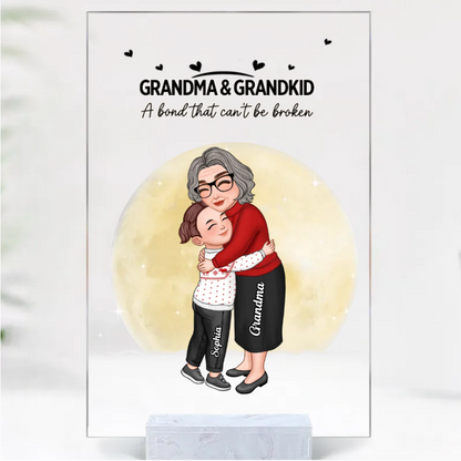 Cute Grandma & Grandkid Hugging - Gift For Grandkids & Grandma - Personalized Acrylic Ornament