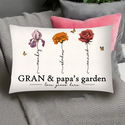 Grandma's Garden Love Grows Here Beautiful Birth Month Flower Gift For Grandma Mom Personalized Cup or Poster or Canvas, Keychain, Plaque, Wallet Card, Pillow
