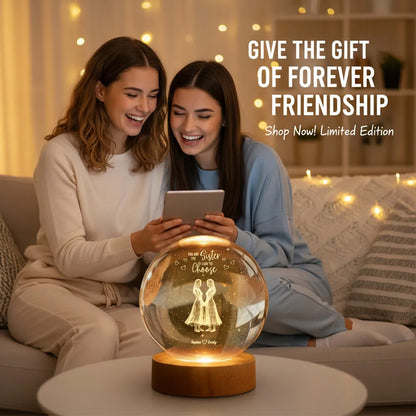 You Are the Sister I Got to Choose Globe Lamp, Personalized Best Friend Sister Gift, Cozy Glow Bedroom Decor