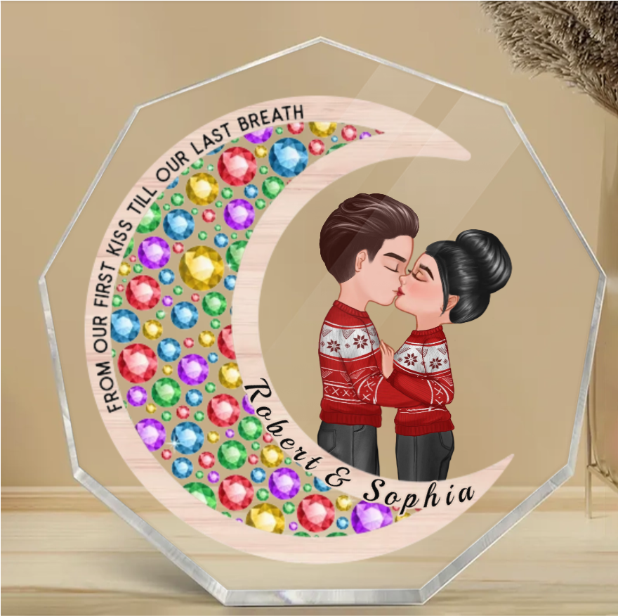 Personalized "I Love You to the Moon and Back" Ornament, Plaque, Keychain, Sign - Romantic Gift for Couples
