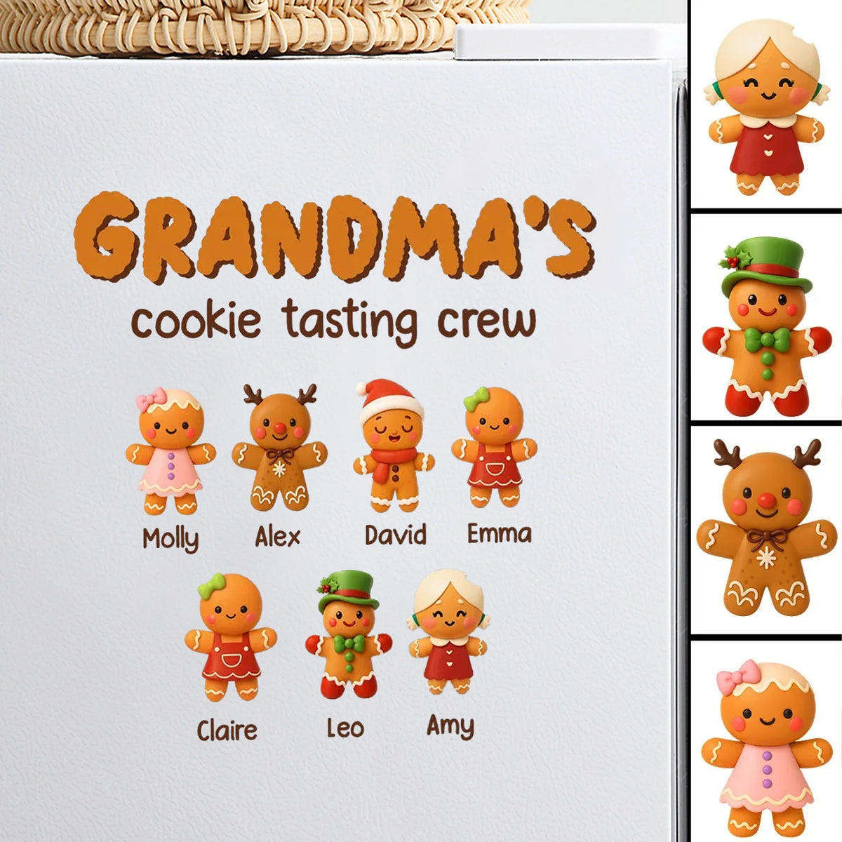 Personalized Grandma's Cookie Tasting Crew Sticker Decal, Colorful Kitchen Decor, Unique Christmas Gift for Grandma