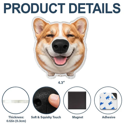 Personalized Dog Nose Fridge Magnet, Custom Pet Photo Cutout, Unique Gift for Dog Lovers