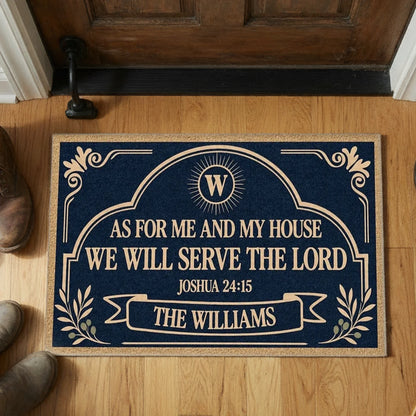 Personalized Standard Doormat with Bible Verse and Family Design, Unique Housewarming Gift