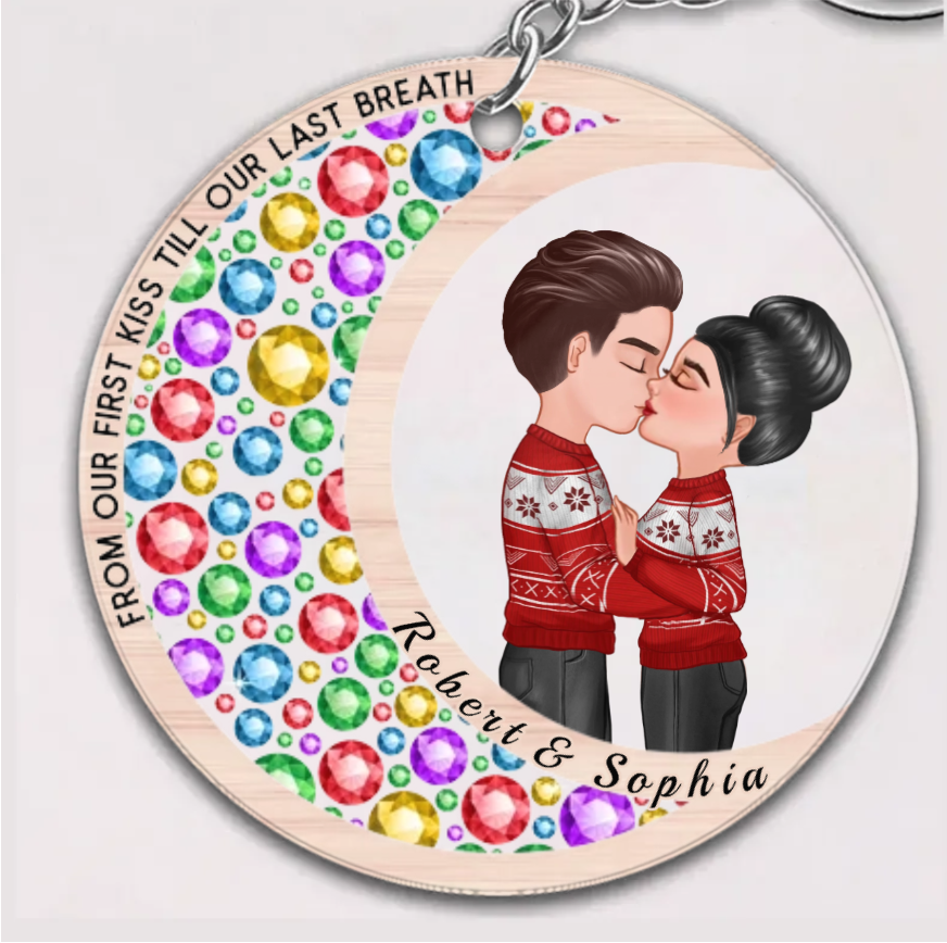 Personalized "I Love You to the Moon and Back" Ornament, Plaque, Keychain, Sign - Romantic Gift for Couples