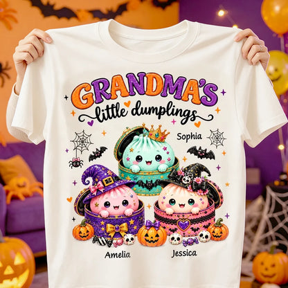 Personalized Grandma's Little Dumplings Classic Tee, Cute Halloween Illustration, Unique Gift for Grandma