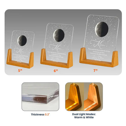 Personalized Moon Phase LED Light Frame For Mom, Unique Creative Gift With Warm Starry Glow