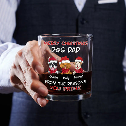 Personalized Dog Dad Whiskey Glasses, Funny Christmas Gift from the Dogs
