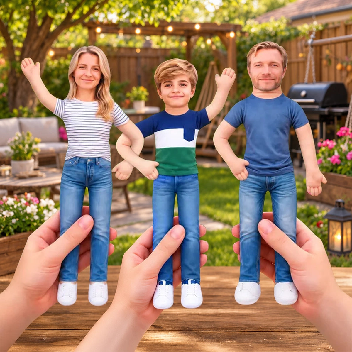 Personalized Photo Squishy Plush Doll, Waving Family Portrait, Unique Gift for Mom, Dad & Kids