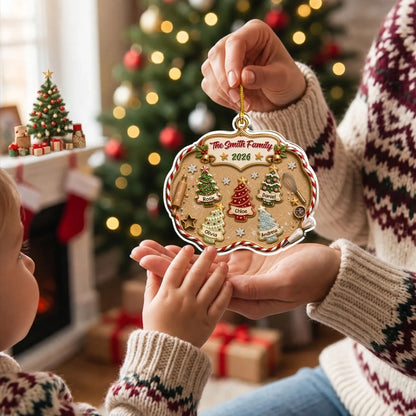 Personalized Acrylic Ornament, Family Christmas Tree Cookie Design, Unique Gift for Family