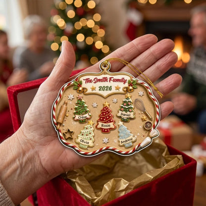 Personalized Acrylic Ornament, Family Christmas Tree Cookie Design, Unique Gift for Family