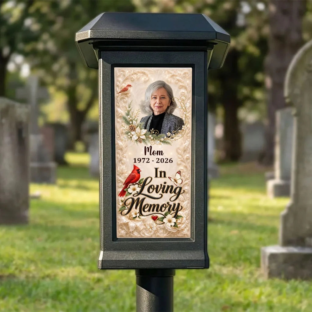 Personalized Solar Garden Stake Light, Cardinal Night Garden Memorial, Unique Remembrance Gift for Dad