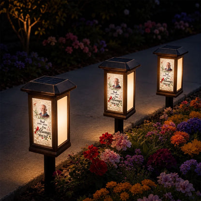 Personalized Solar Garden Stake Light, Cardinal Night Garden Memorial, Unique Remembrance Gift for Dad