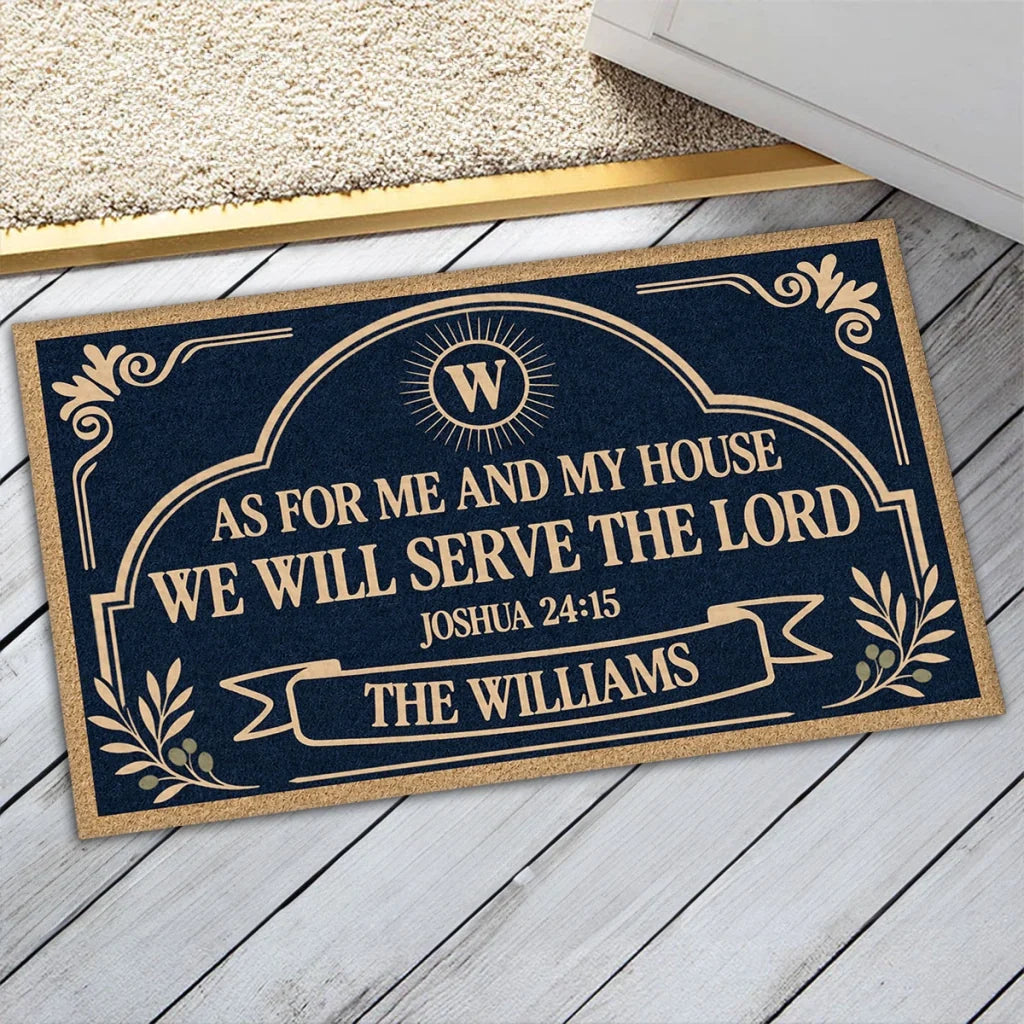 Personalized Standard Doormat with Bible Verse and Family Design, Unique Housewarming Gift