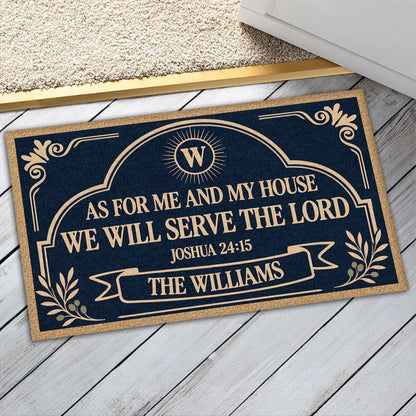 Personalized Standard Doormat with Bible Verse and Family Design, Unique Housewarming Gift